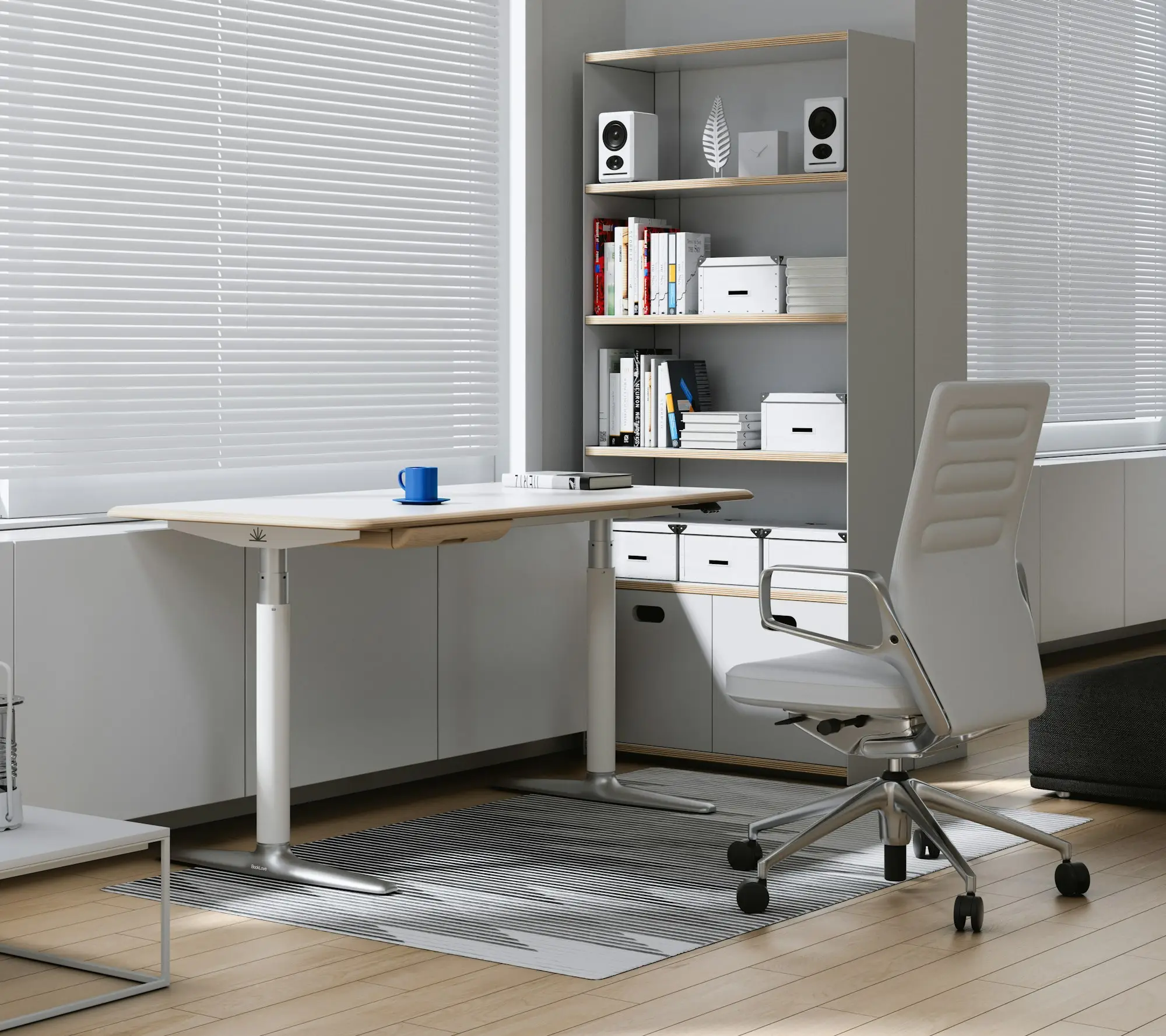 Espace de travail clair et lumineux